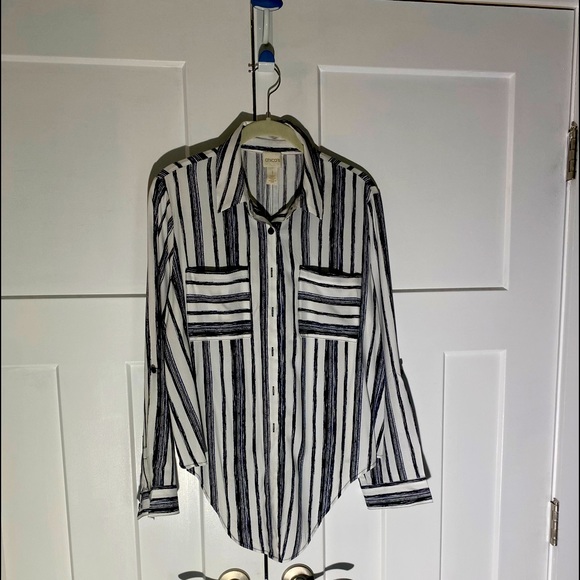 Chico’s Gaucho Two PC Set Stripe Jumpsuit - Picture 5 of 8